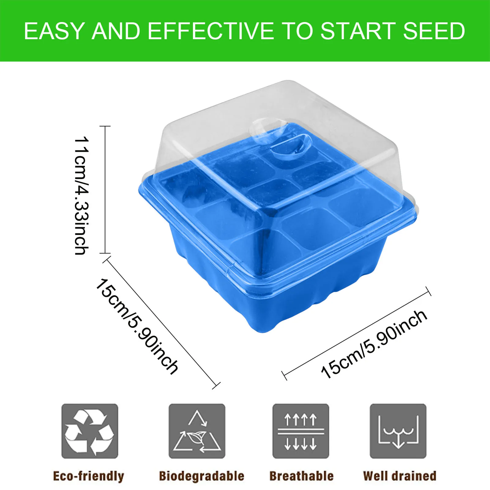 

9 Hole Garden Nursery Pot Tray Planting Seed Tray Sprout Plate Grow Box Seedling Propagation Tray For Succulent Garden Grow Box