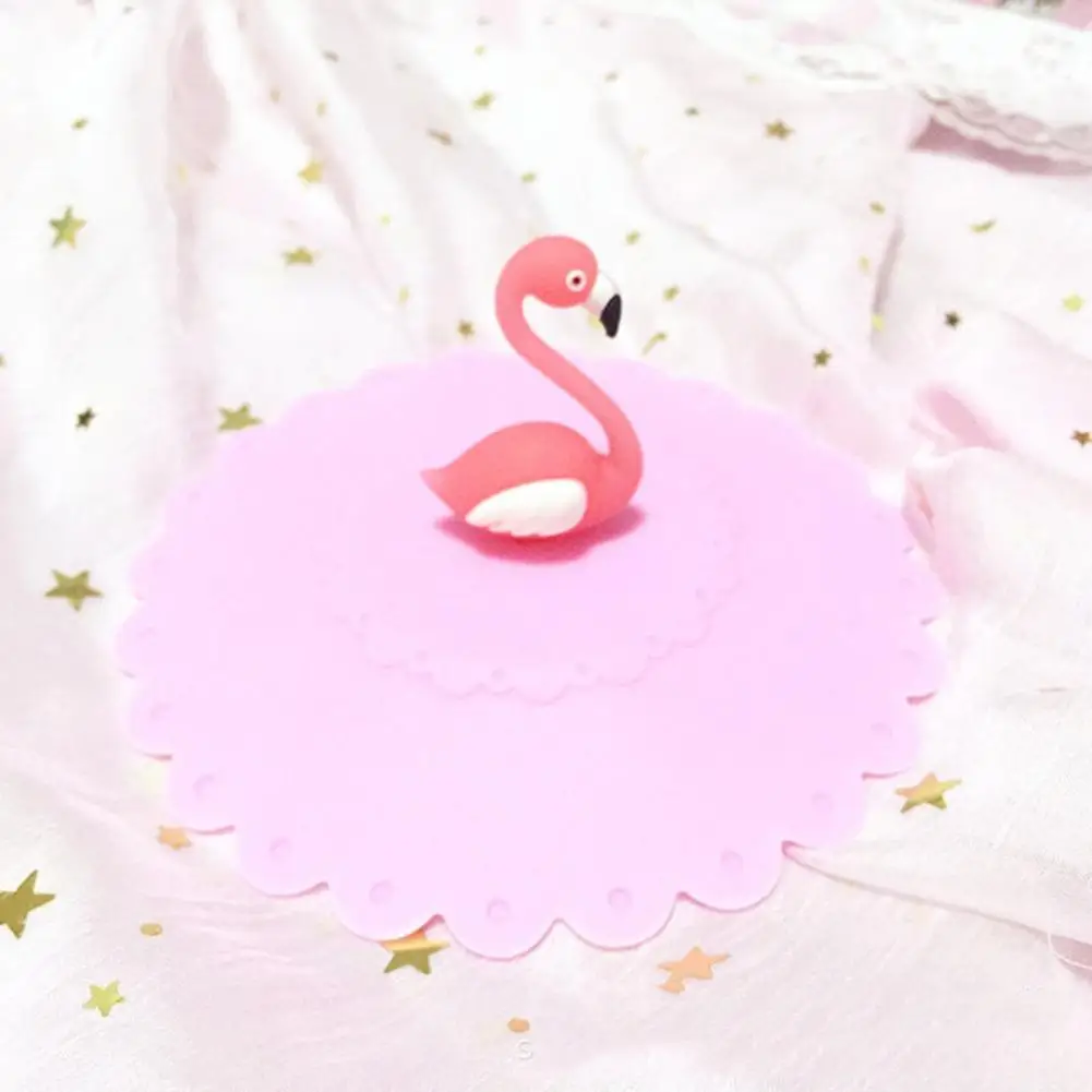 Новый Фламинго в форме чашки крышка мультфильм розовая серия силиконовая чашка