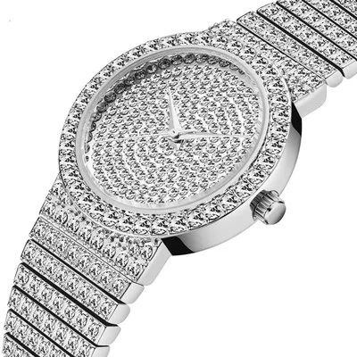 

New Fashion Watches For Couples Lovers Shiny Glaring Watches Full Diamond Trend Quartz Rhinestone Steel Unique 2021 Style