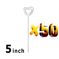lot 50pc diy heart shape craft new wire clip cardnotephotomemo holder clipswholesale metal clampclaycake accessories deco