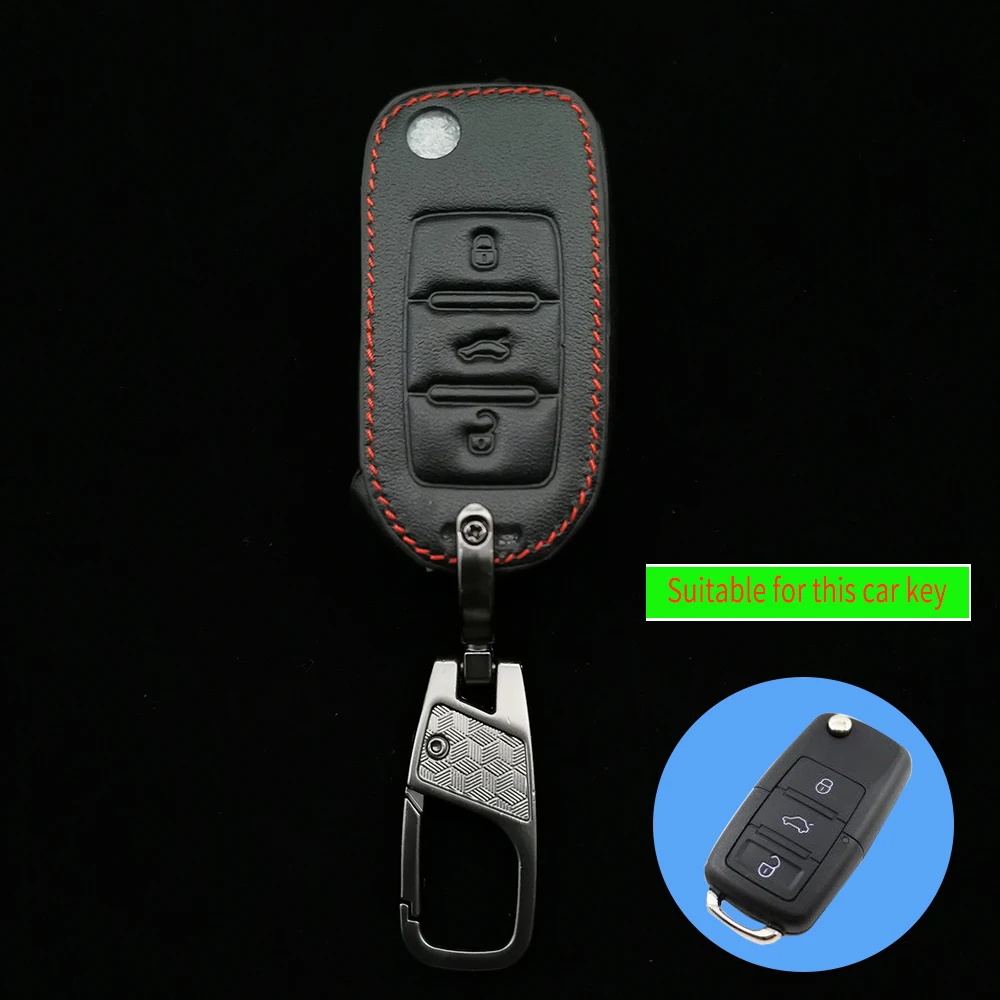 

Hot Sale Leather Car Key Case For Volkswagen Polo Tiguan Passat B5 B6 B7 Golf 4 5 6 Mk6 Jetta Lavida For Skoda Octavia Protect