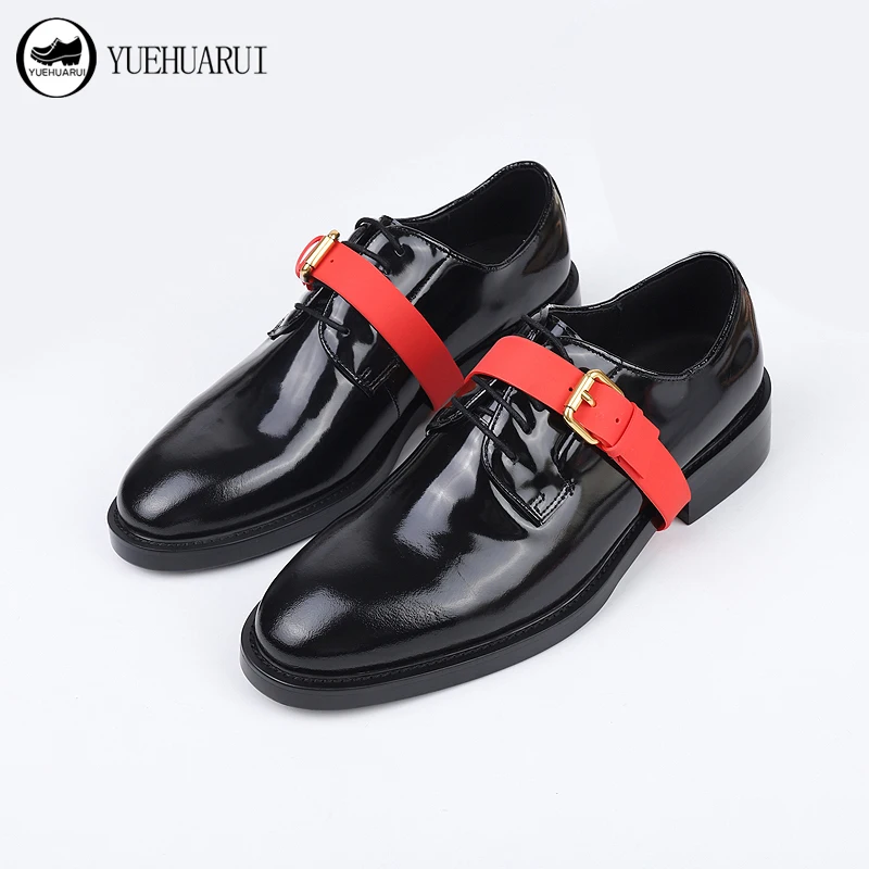 

YUEHUARUI 2021 New Men's Lace-Up Genuine Leather Black British Comfy Casual Business Shoes Men's Office Style