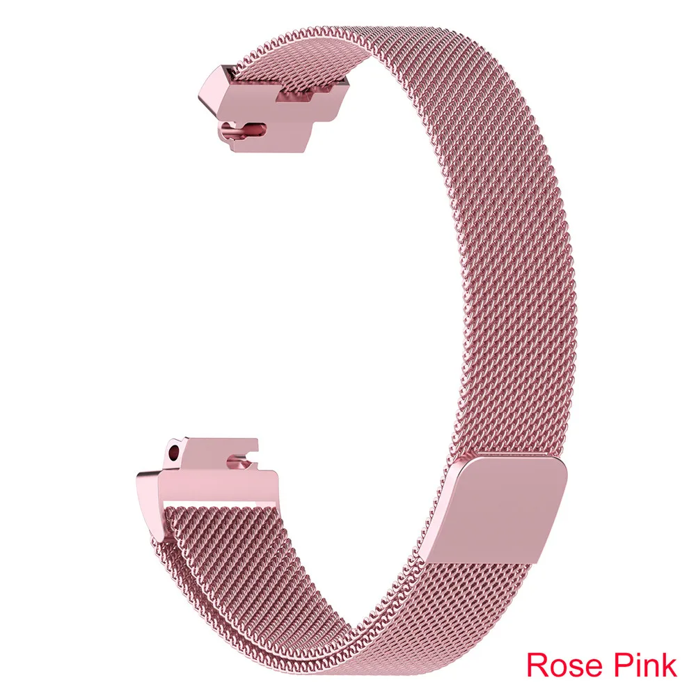 Rose pink Essidi Миланский ремешок для Fitbit inspire HR умный Браслет магнитный ремешок из нержавеющей стали застежка для Fitbit inspire - Цвет: Rose pink