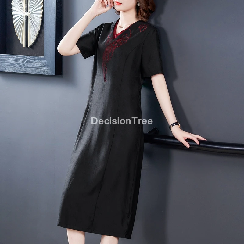Женское атласное платье в восточном стиле короткое китайское традиционное