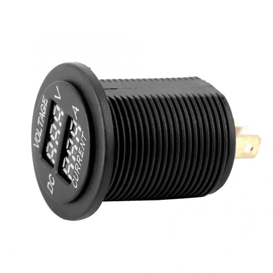 Цифровой светодиодный Вольтметр Амперметр круглый измеритель тока для