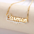 Ожерелье с именем на заказ, персонализированное Двухслойное трехмерное ожерелье XOXO с двухслойной табличкой, покрытое 18-каратным золотом, для подарка женщине