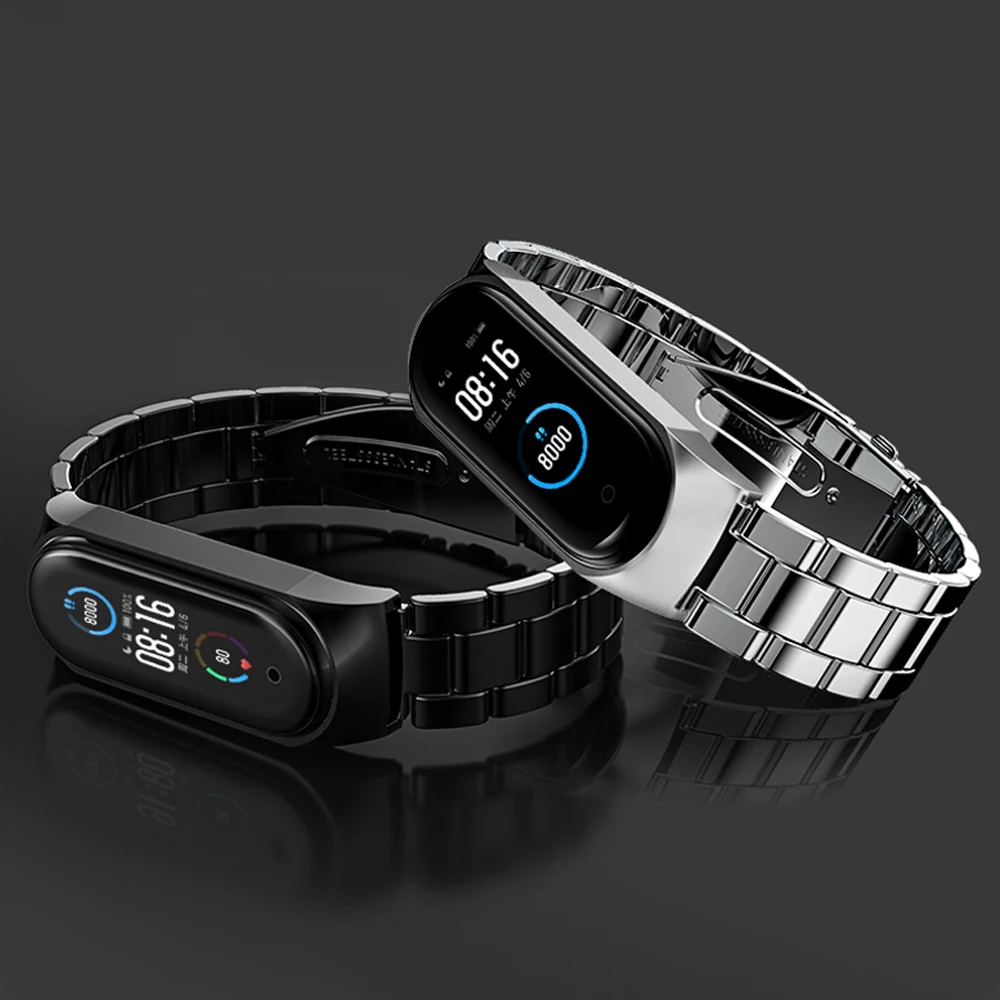 Для Xiaomi Mi Band 5 сменный металлический ремешок из нержавеющей стали для браслет на