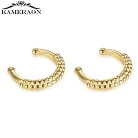 s925 sterling silver jewelry 2021 simple gold silver color circle beaded clip earrings no piercing for women trending jewelry