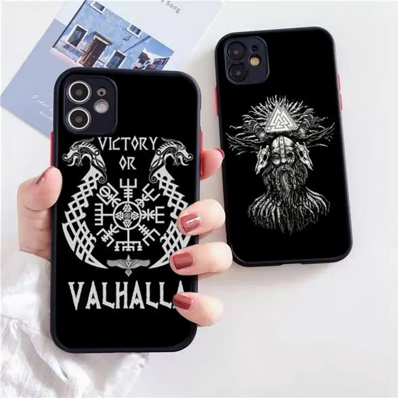 

Viking Vegvisir Odin Nordic Phone Case Black Transparent Matte For IPhone 7 8 11 12 S Mini Pro X XS XR MAX Plus Cover Shell