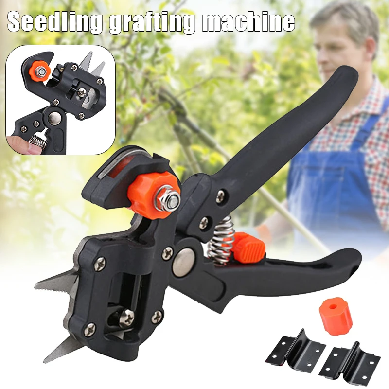 

2 in 1 Plant Garden Grafting Shears Pruner Fruit Flower Cutting Scissor Pruning Tool With 3 Replaceable Blades