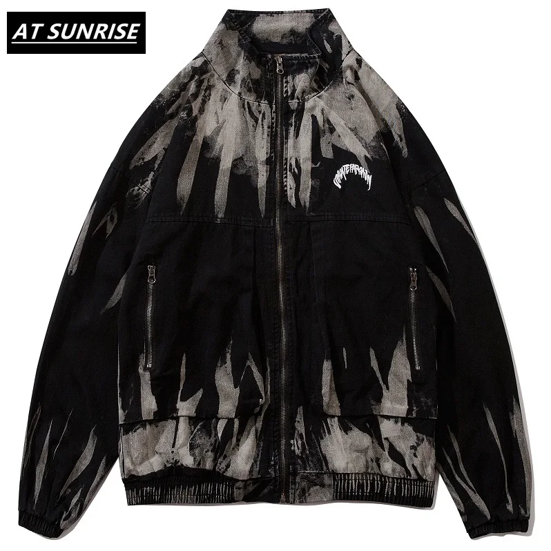 Женская джинсовая куртка в стиле хип хоп AT SUNRISE Повседневная на молнии с вышитыми