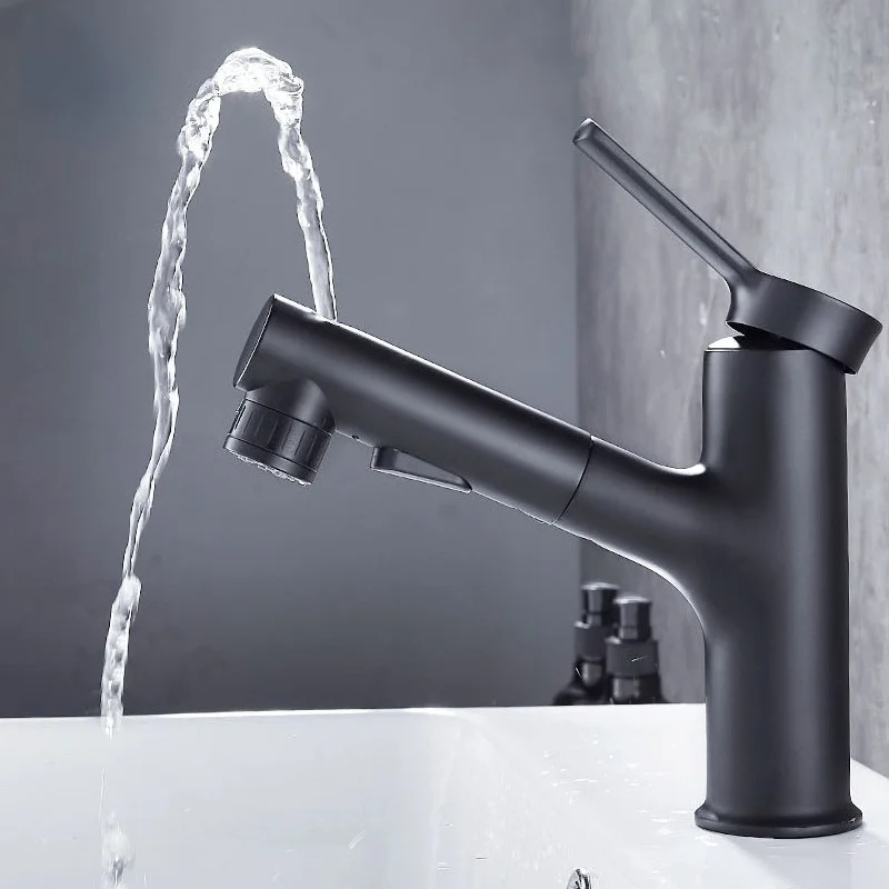 

Pull Out Bathroom Basin Sink Faucet Rinser Sprayer Gargle Brushing 3 Mode Mixer Tap Cold & Amp Hot Basin Faucet Bathroom Faucets