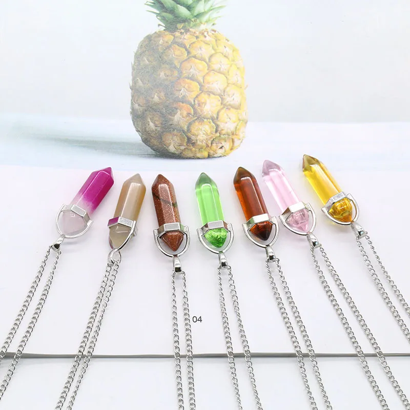 Ожерелье с натуральным розовым и фиолетовым кристаллом высокое качество