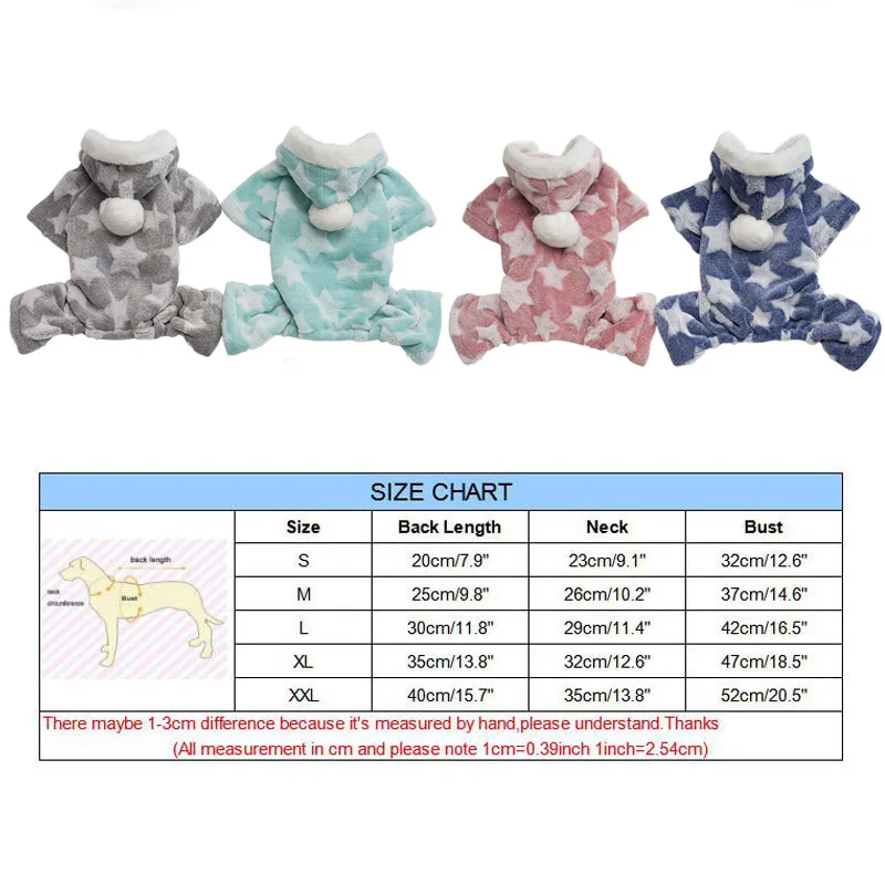 6 цветов комбинезон для собак зимняя теплая Пижама мягкая флисовая толстовка с