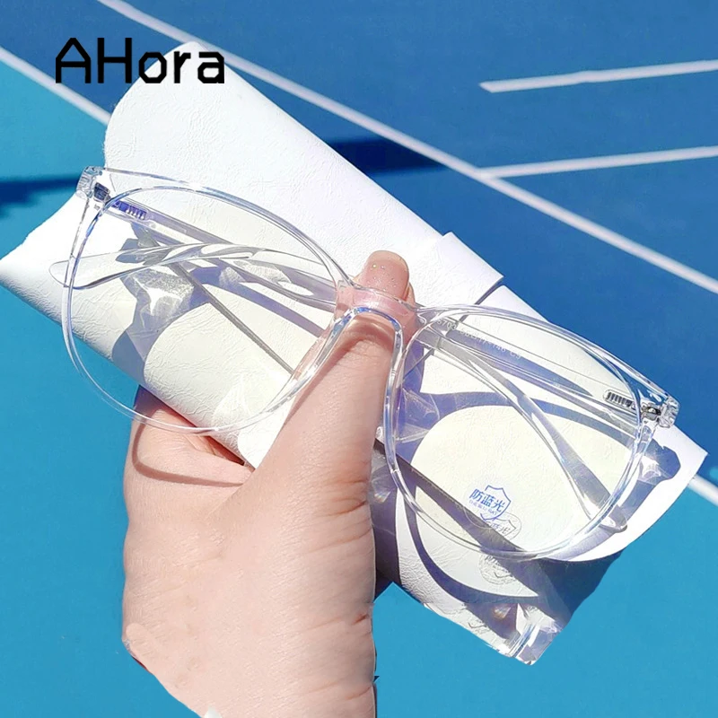 

Ahora Anti Blue Ray Computer Glasses Transparent Oversize Gaming Goggles Eyeglasses Optical Spectacle Eyeglasses Frame Women&Men