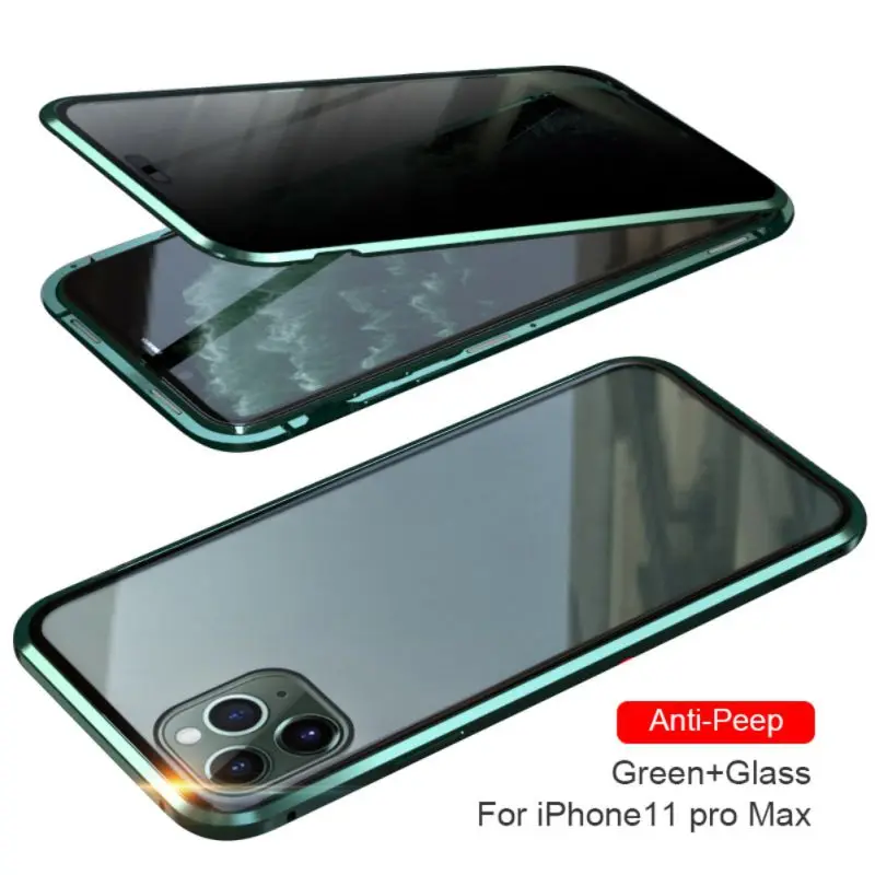 Phone 11pro MAX Оболочка всего тела Магнитный высокой четкости прозрачное закаленное стекло крышка бампер Чехол протектор экрана для lPhone 11 - Цвет: Phone 11pro MAX