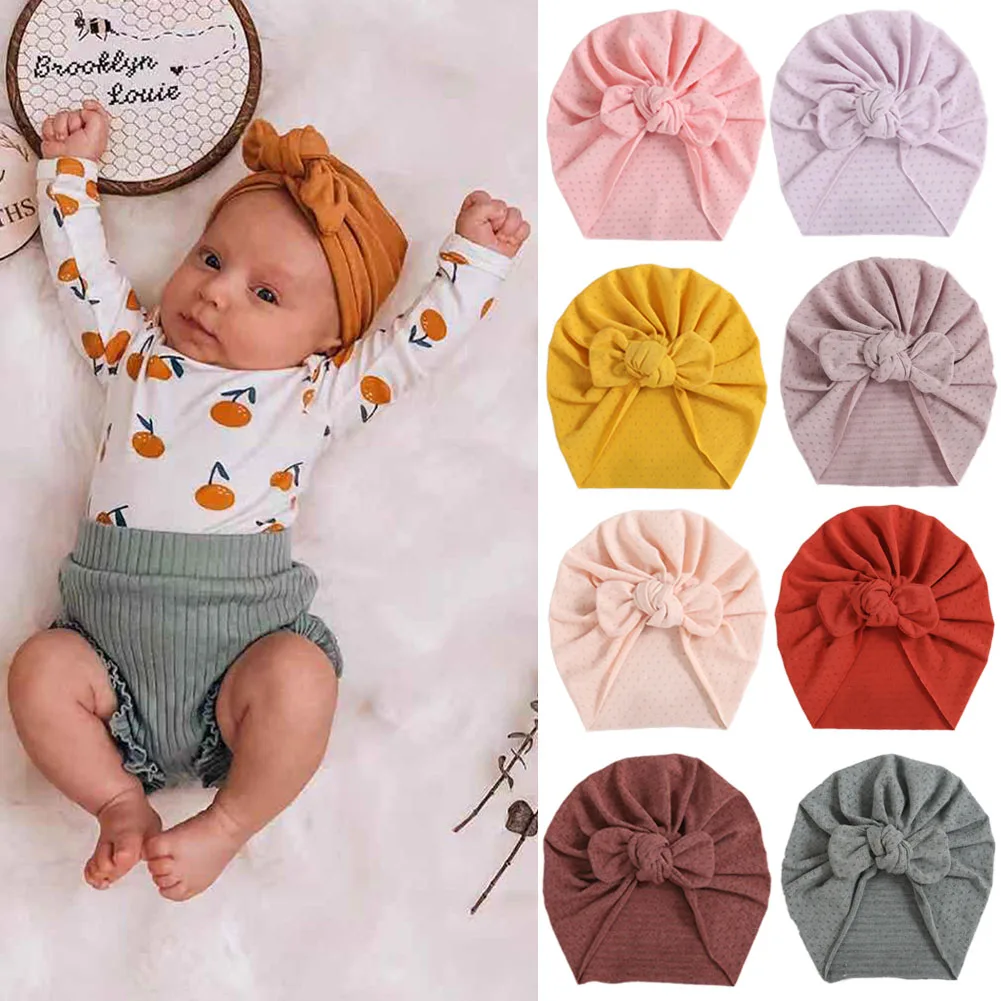 Cute Turban Baby Girl Caps Newborn Toddler Baby Hat Turbans For Babies Girl Headband Bonnet Hat Beanie Cap Baby Hair Accessories