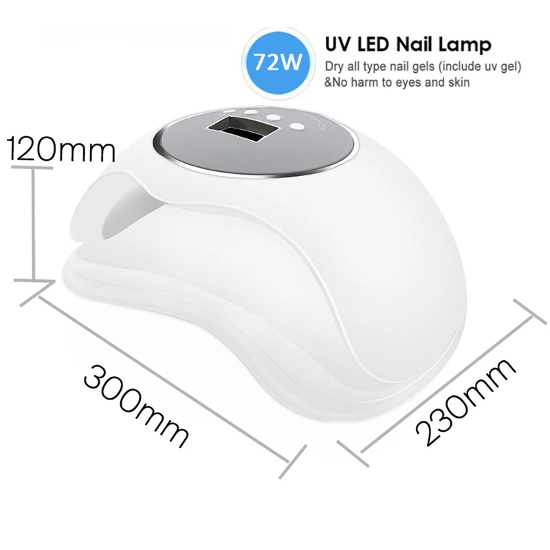 

72W UV Lamp LED Nail Lamps High Power For Nails All Gel Polish Nail Dryer Auto Sensor Sun Led Light Nail Art Manicure Tools