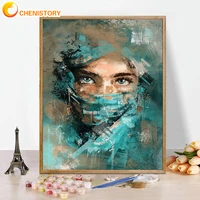 chenistory diy paint by numbers for adults oil painting for home decors coloring by numbers drawing on canvas africa woman
