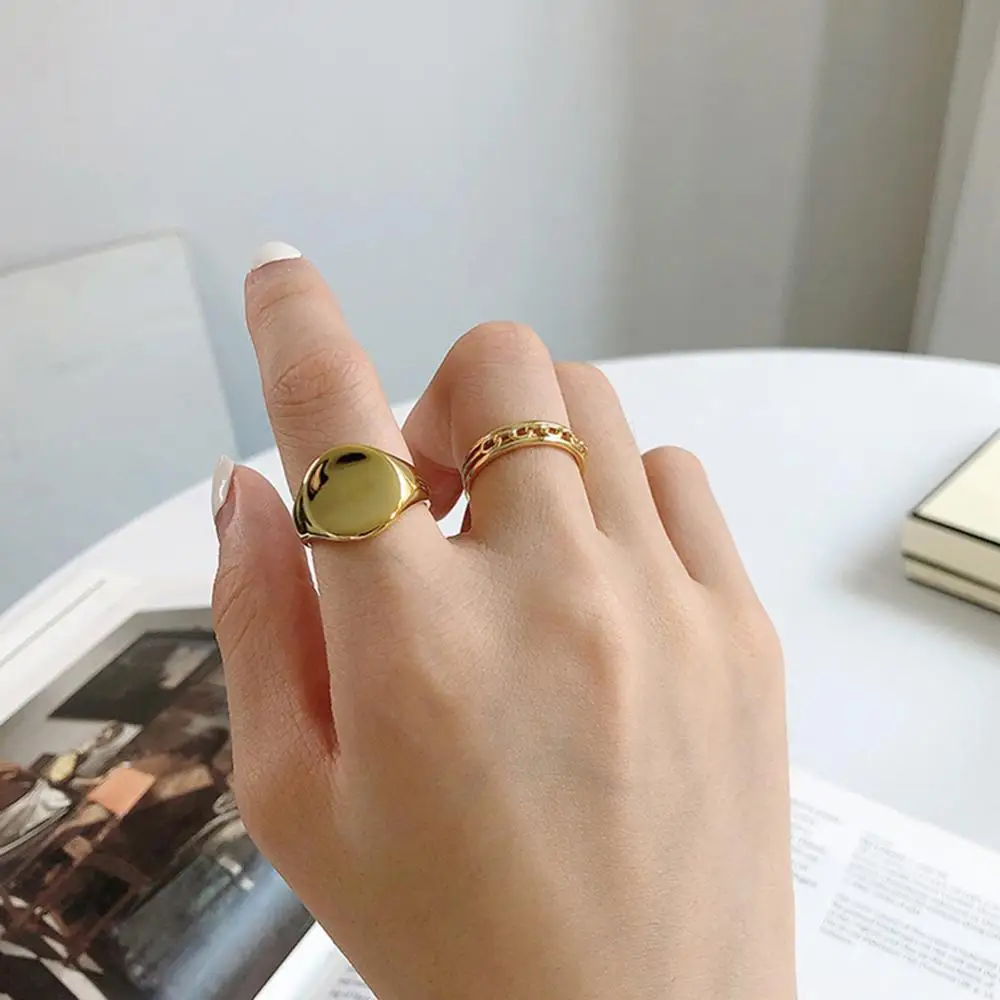 Модное глянцевое кольцо неправильной формы с геометрическим рисунком