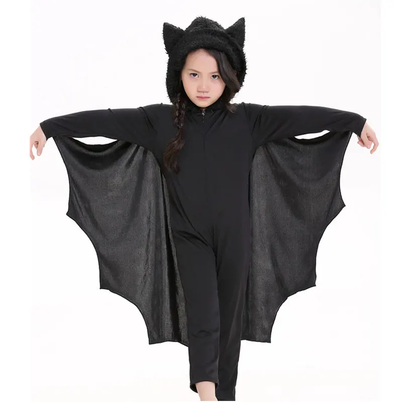 Umorden Halloween Purim Karneval Party Kostüm Kinder Kinder Schwarz Bat Vampire Kostüme für Junge Mädchen Fantasia Cosplay Overall