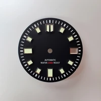 skx007 watch parts 28 5mm watch dial luminous marks date window c3 luminoussuitable for nh35a automatic movement watch dial