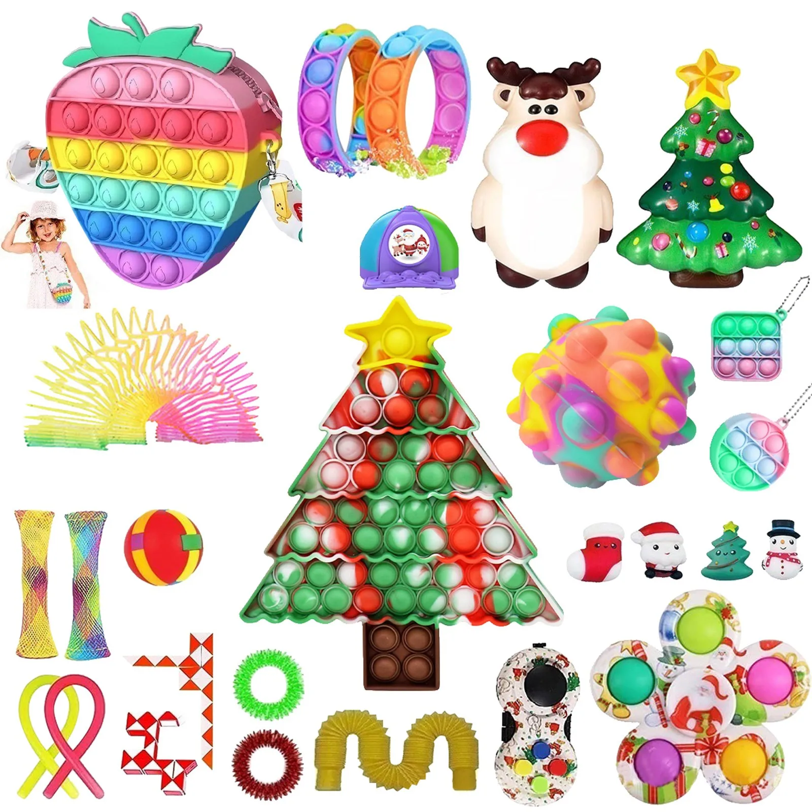 

24 Fidget Anti Stress Relief Toys Sets Surprise Advent Calendar Christmas Blind Box Slow Rising Squishy Squeeze Kids Gift Boys