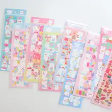 Корейский стиль кролик медведь лазерная наклейка скрапбукинг карта Idol Kawaii рождественский подарок для детей декоративные