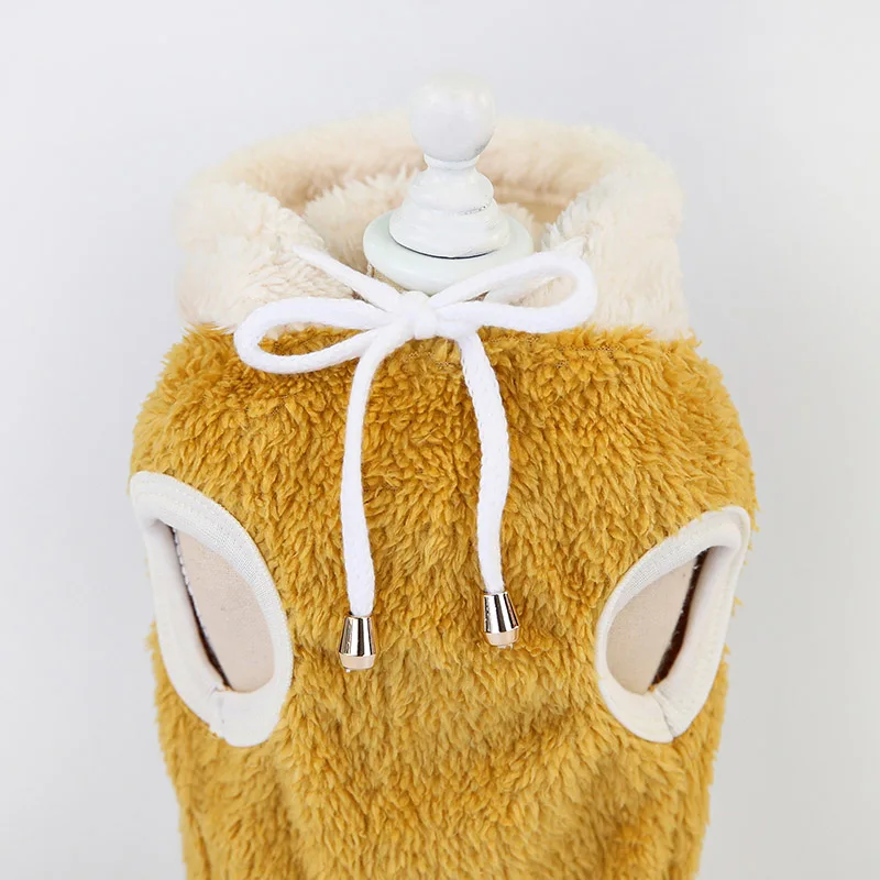 

Dog Winter Warm Clothes Puppy Pet Coat Jacket Solid Color Hooded Dog Costumes Clothing For Small Dogs Cats Chihuahua Pug Clothes