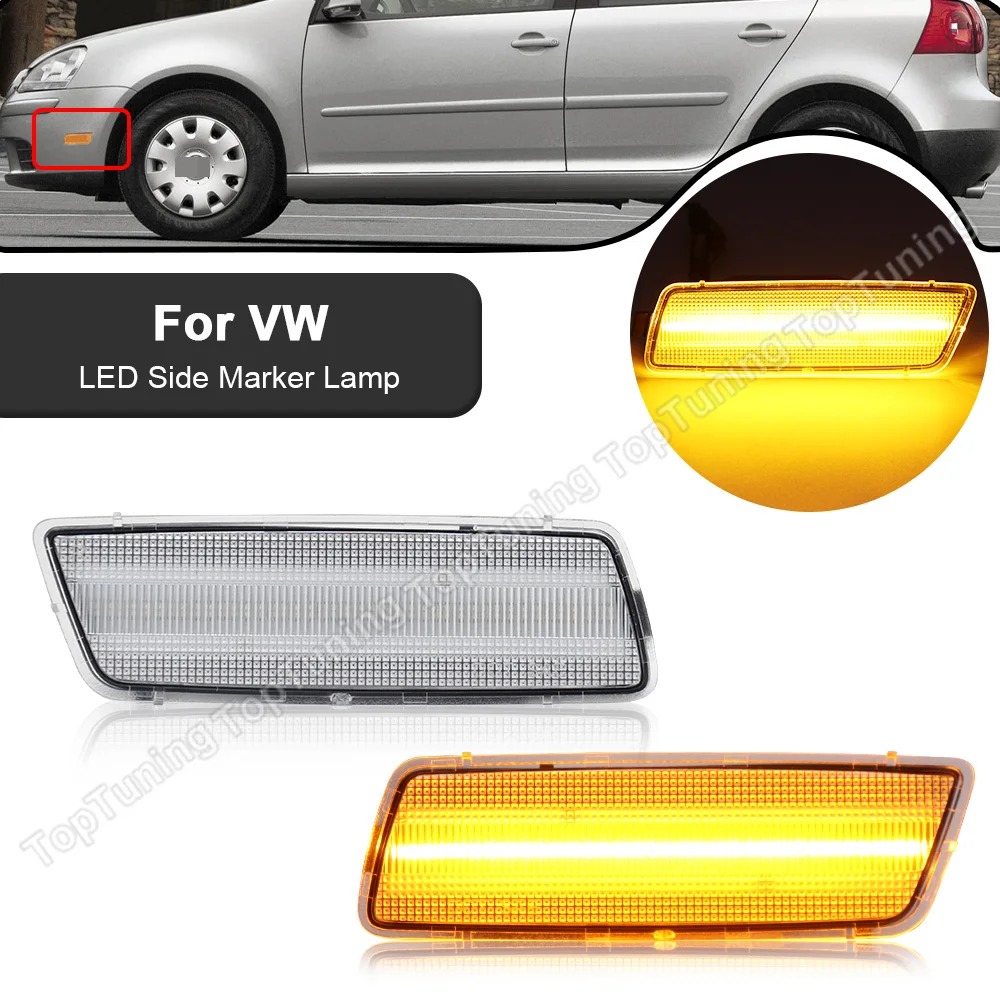 

For VW GTI 2006-2009 Jetta Mk5 2005-2010 Rabbit 2006-2009 R32 2008 LED Side Marker Light Front Bumper Lamp 2PCS