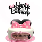 Одноразовая посуда для украшения торта Disney, баннер сделай сам с Минни, Микки Маусом на 1-й день рождения