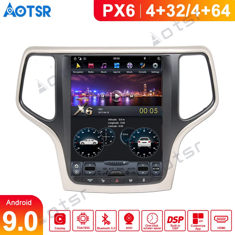 

Android9 Tesla Car GPS Navigation multimedia For JEEP Grand Cherokee 2014-2018 auto stereo radio tape recorder No DVD head unit