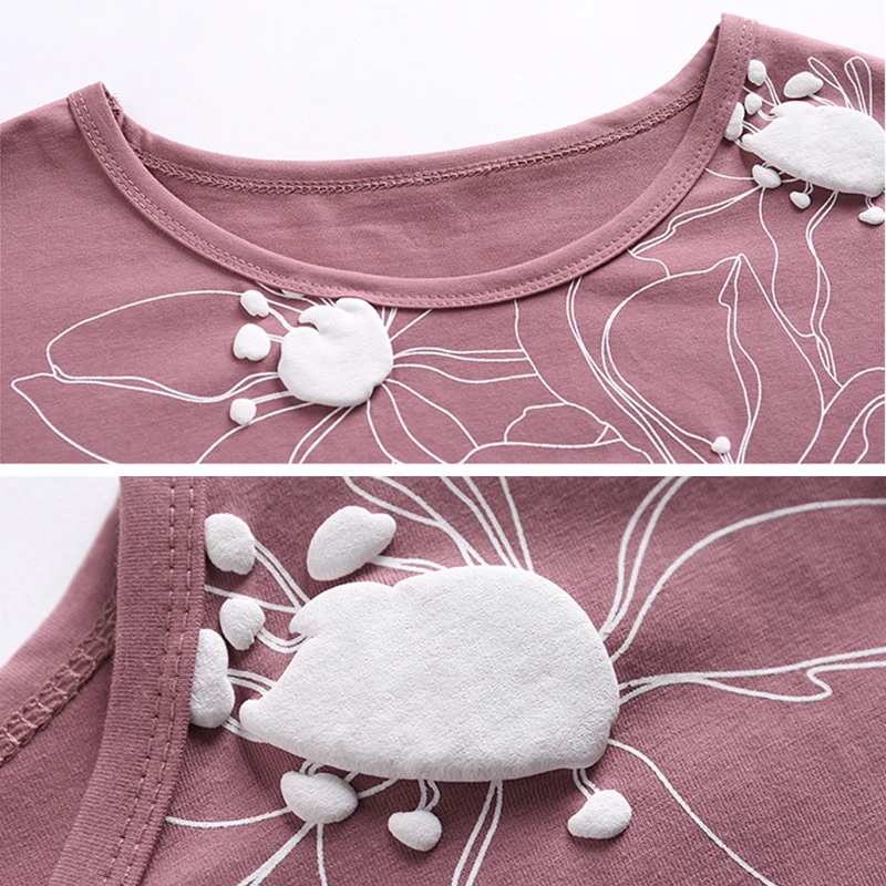 Женская хлопковая Футболка с круглым вырезом Повседневная Свободная футболка