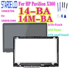 ЖК-дисплей для HP Pavilion X360 14-BA 14M-BA, дигитайзер сенсорного экрана, стекло, ЖК-дисплей в сборе с рамкой и небольшой платой