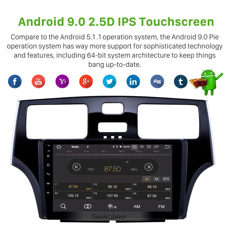 Автомобильный мультимедийный стереоплеер Seicane 9 дюймов Android 0 с GPS для 2001 2002 2005 Lexus