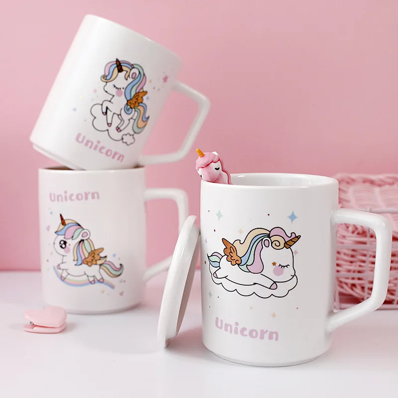 Мультяшный милый Единорог девушка сердце чашка для завтрака керамические кружки