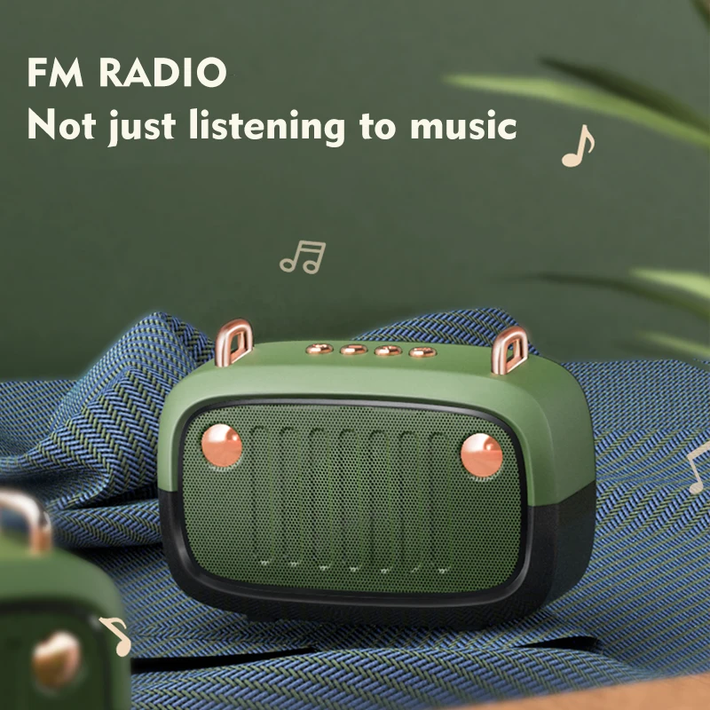 

Cool Vintage Portable Bluetooth V5.0 Speaker Long Worktime Outdoor Loudspeaker Support TF Card/U Disk/FM Wireless Subwoofer