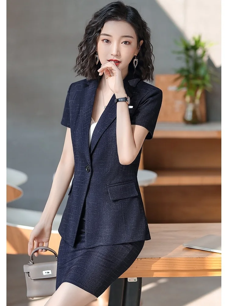 Женский элегантный деловой костюм офисный для работы летний черный пиджак
