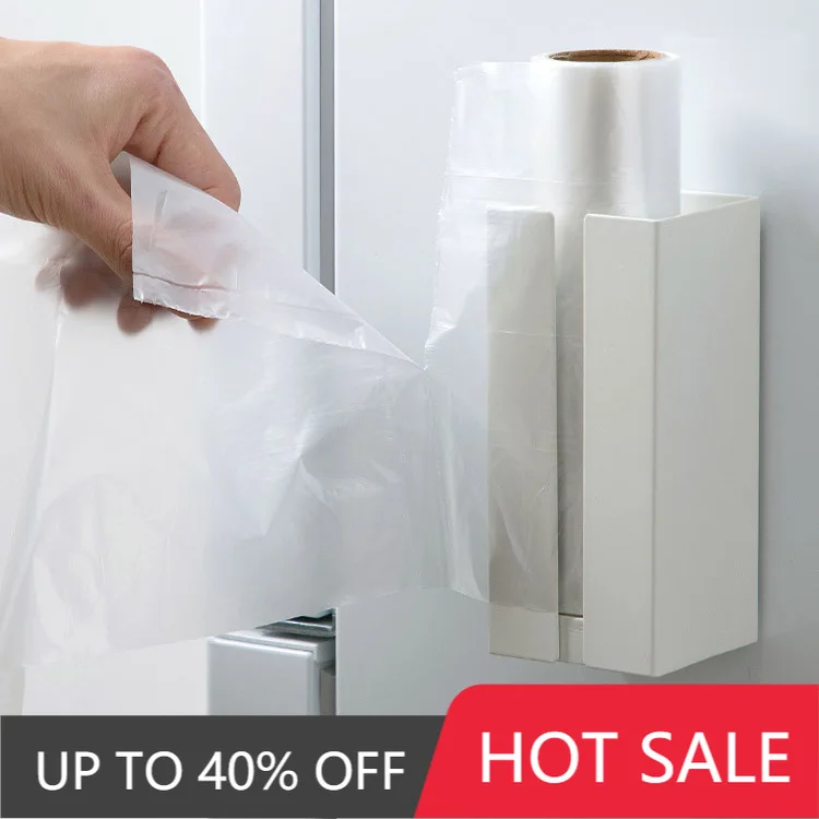 

Kitchen Shelf Nail-free and Punch-free Refrigerator Hanger Magnetic Cling Film Storage Rack Non-marking Kitchen Storage Rack