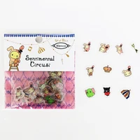 80 pcspack 10 designs pink rabbit elephant adhesive diy sticker stick label notebook album decor