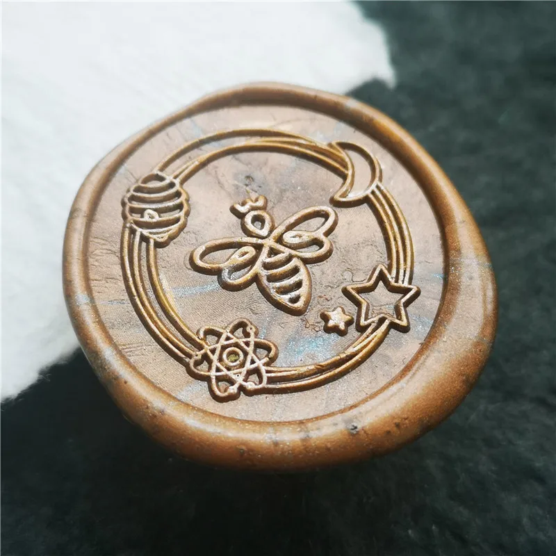 Корона пчелиный воск пчелиного меда штамп изысканный Краски деревянной ручкой DIY