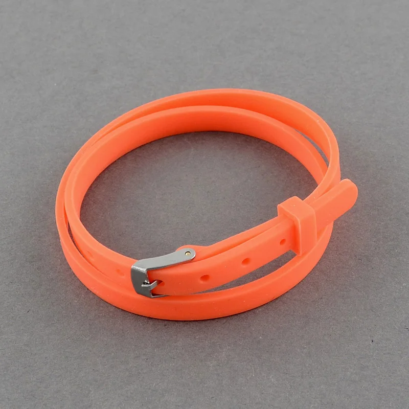 50pcs Adjustable Rubber Silicon Bracelets with Stainless Steel Clasps Cord Jewelry for Men Women 370x6x1.5mm | Украшения и