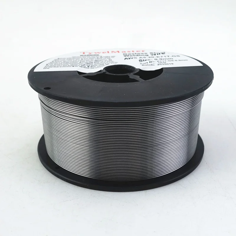 MIG-Alambre de soldadura sin Gas, núcleo de fundente, autoprotector, 0,8mm, 0,9mm, sin Gas, E71T-GS, soldador de arco de acero al carbono