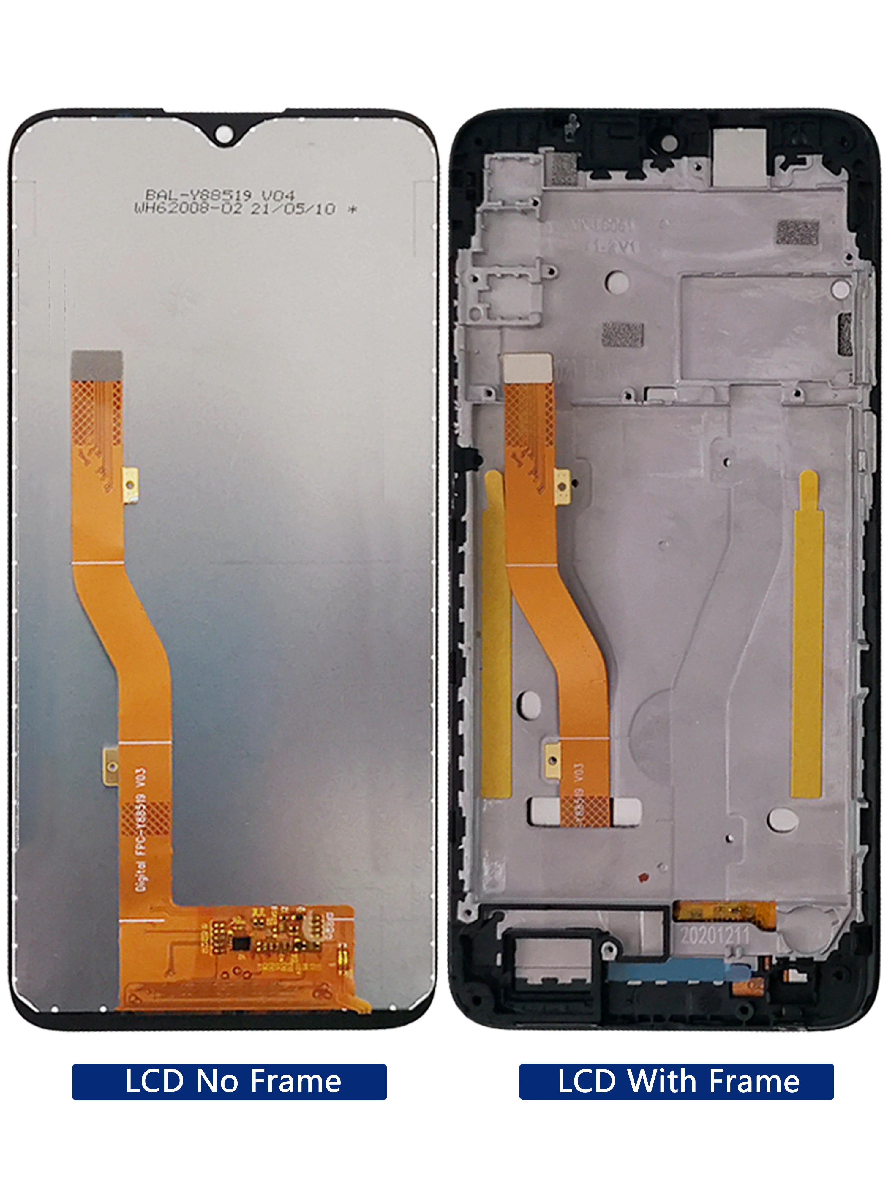Pantalla LCD de 6,22 pulgadas para tel&eacute;fono m&oacute;vil, montaje de digitalizador con pantalla t&aacute;ctil, modelo de reemplazo para 2020 pulgadas, con marco, para modelo de tel&eacute;fono m&oacute;vil, para modelo de modelo 1SE 5030U 5030D 5030F-3
