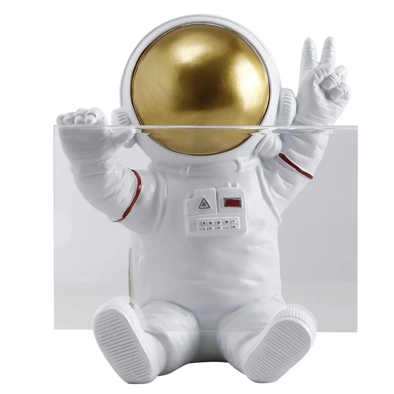 

Nordic Astronaut Spaceman Crafts Figurines Creative 6Inch Photo Frame Office Desktop Statue Picture Display Ornament Table Decor