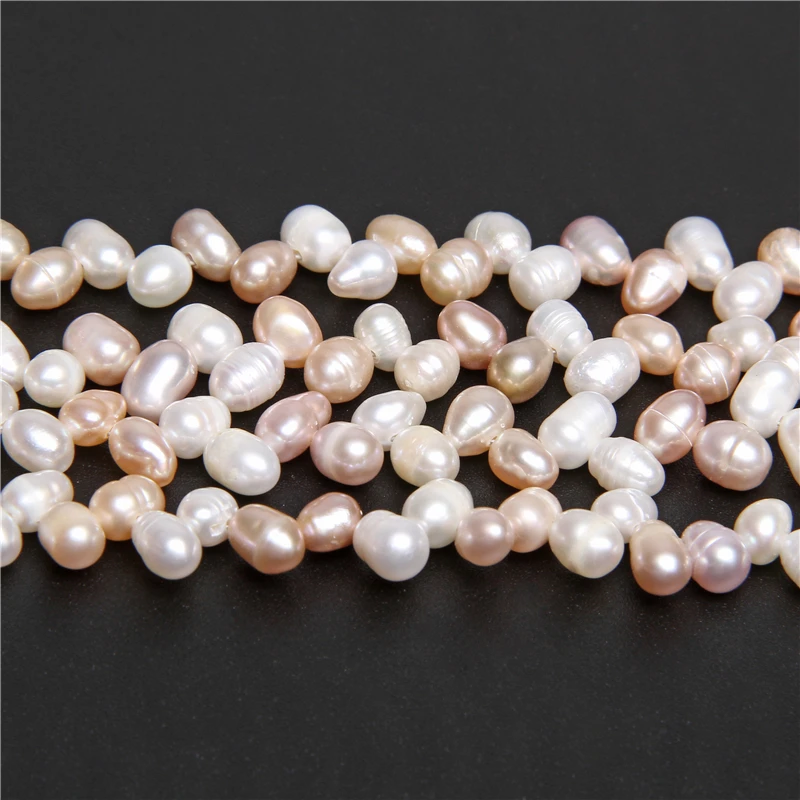 Натуральный пресноводный розовый и белый жемчуг бусины Форма Риса