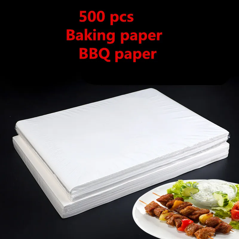 500 шт. белая прямоугольная антипригарная бумага для печенья пергамент противень
