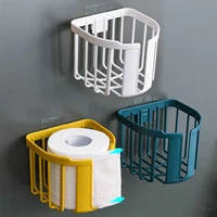 3 colors wall mounted toilet roll paper basket nordic bathroom punch free tissue box holder storage rack bathroom organizor