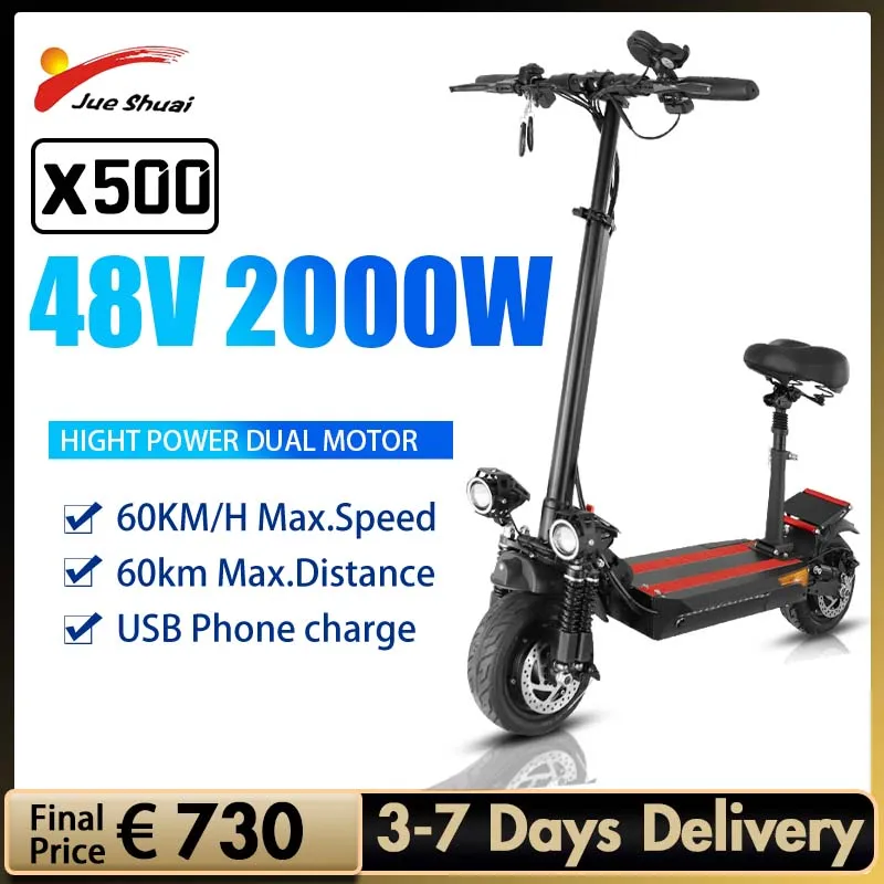 EU STOCK 48V 2000W Двойной Мотор электрические скутеры взрослые складной электрический