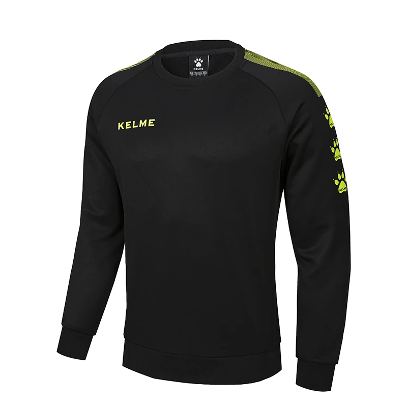 KELME, мужская спортивная толстовка с вырезом лодочкой, большой размер, длинный рукав, Повседневная Толстовка, тренировочный свитер, 3891370 - Цвет: Black